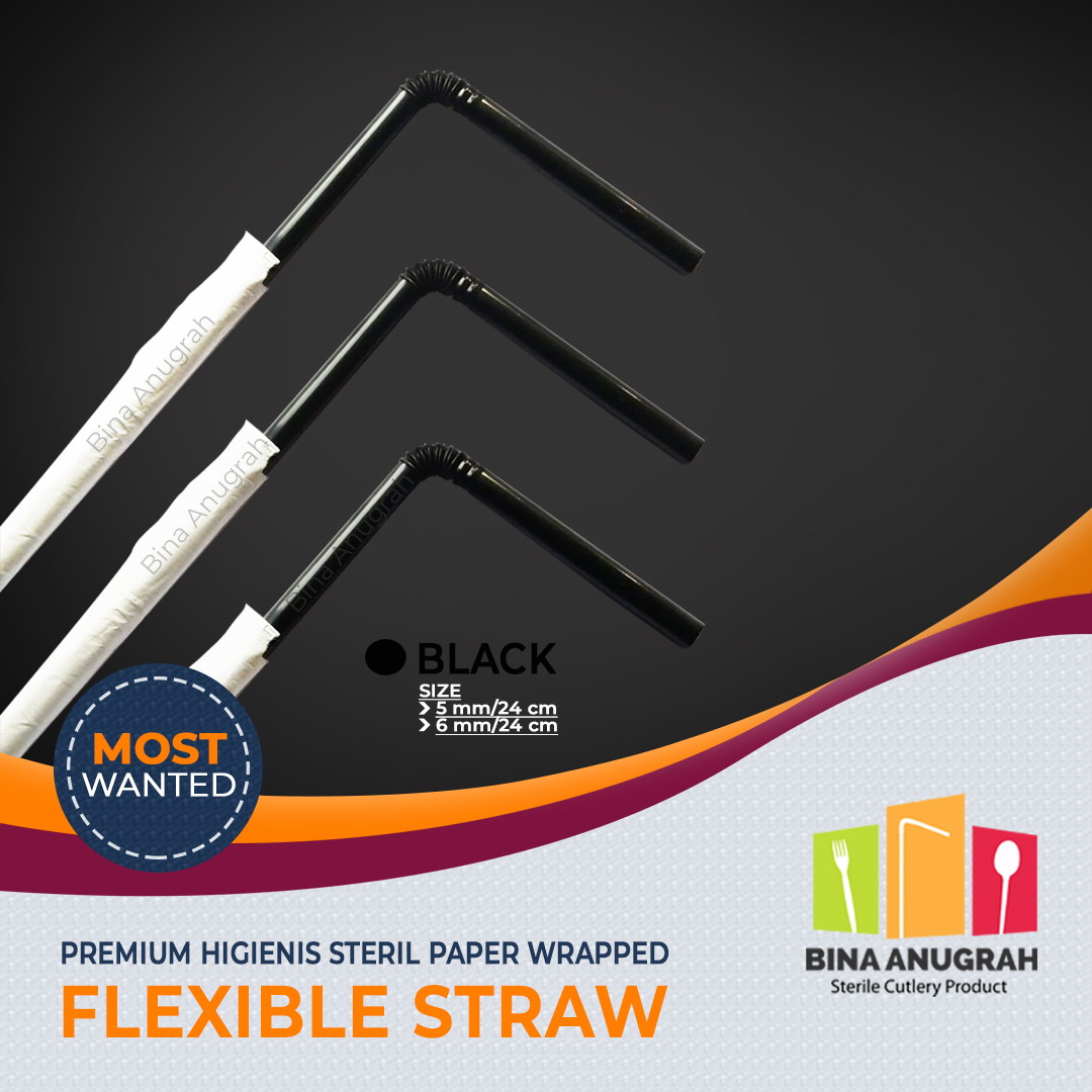 Flexibe Straw Black