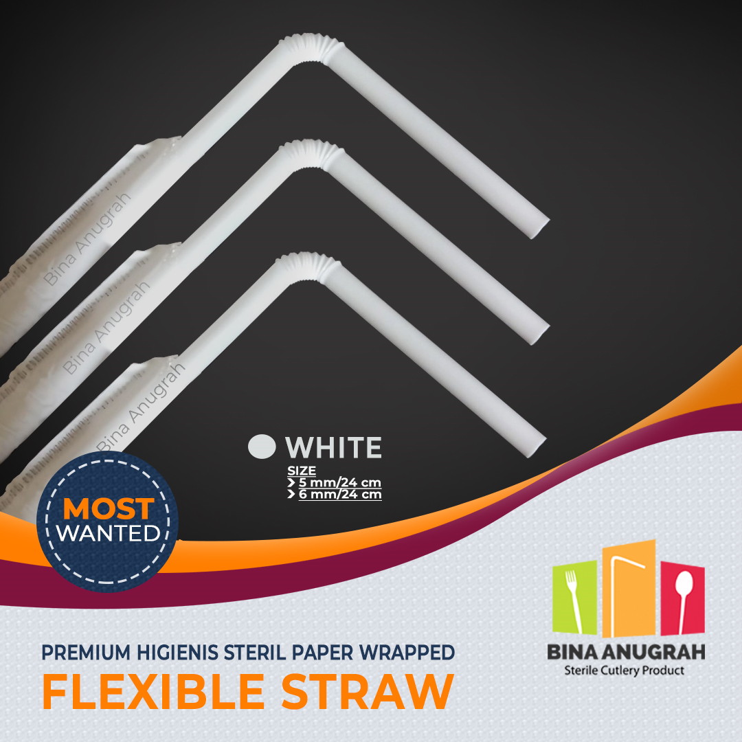 Flexibe Straw White